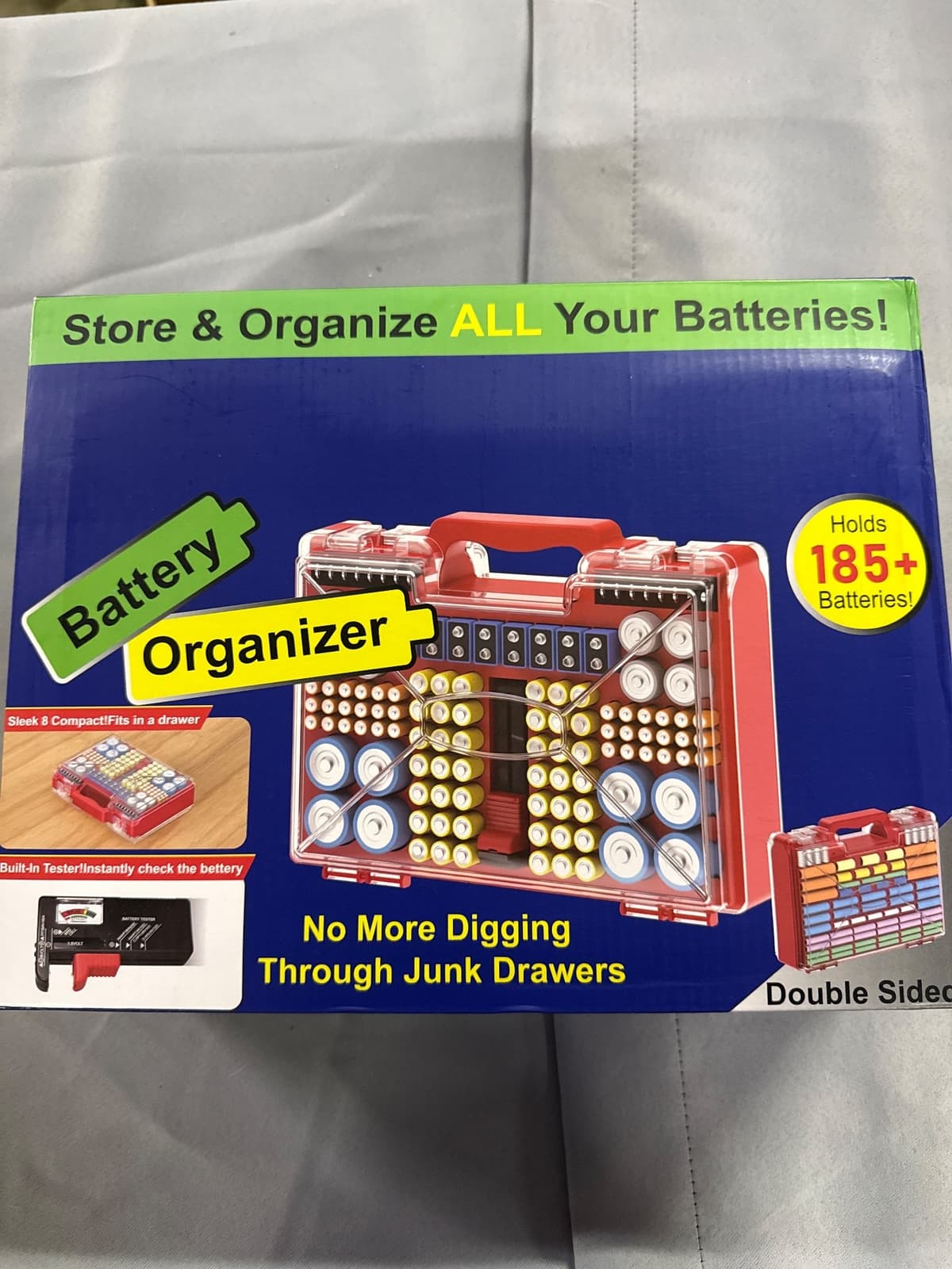 Battery Organizer Storage Case Box with Tester