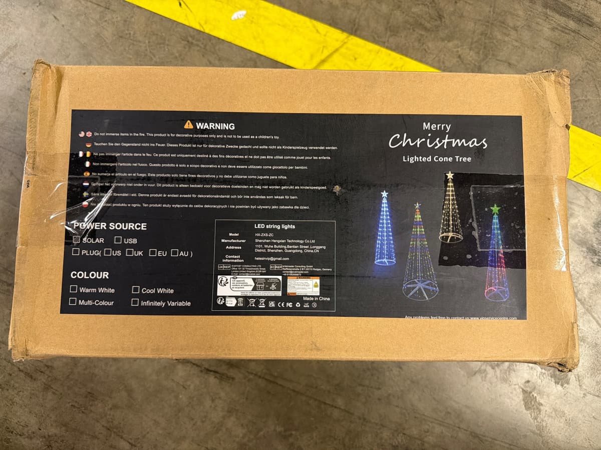 Merry Christmas Lighted Cone Tree