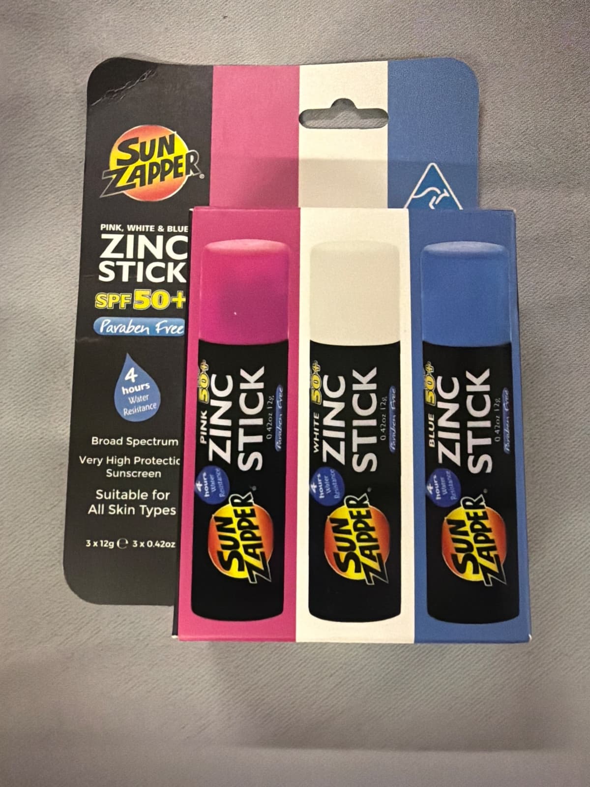 Sun Zapper Zinc Stick - Pink, White & Blue