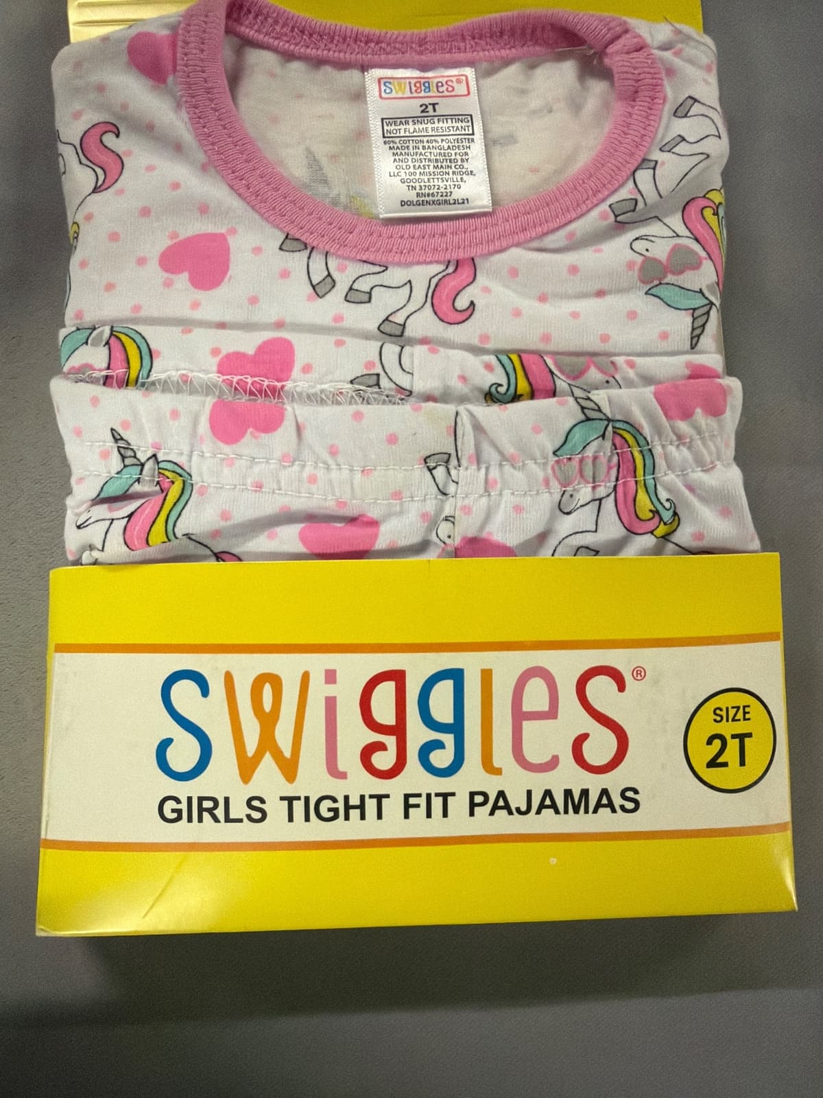 Swiggles Girls' Tight Fit Pajama Set (2T)