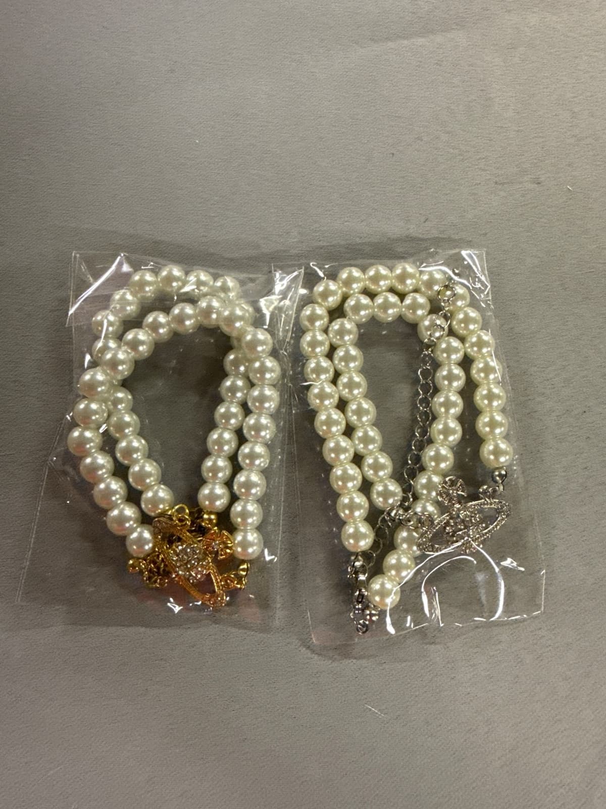 2PCS Pearl Necklace Set, Artificial Pearl
