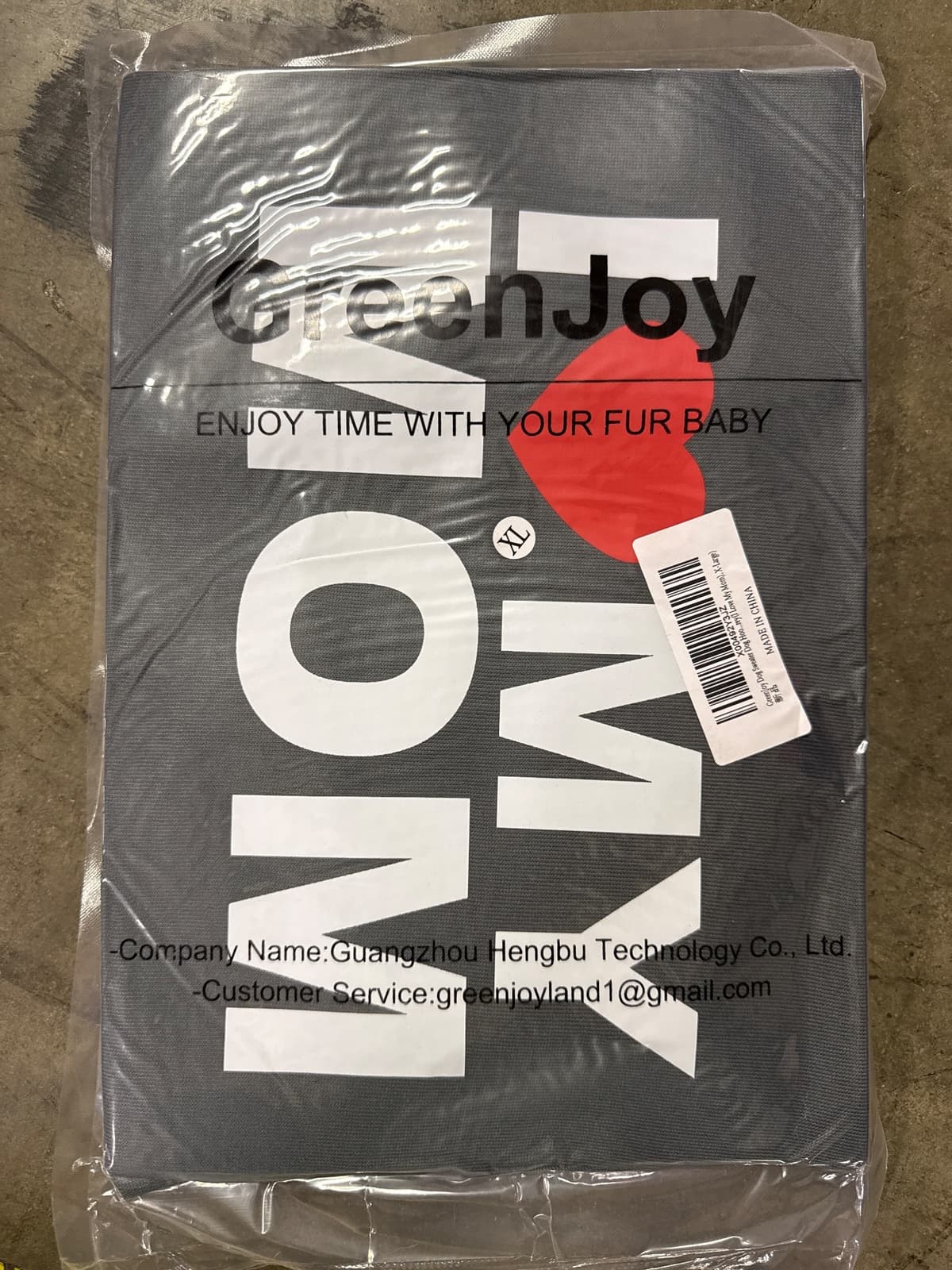 Greenjoy Dog Sweater Grey “I Love My Mom” (XL)