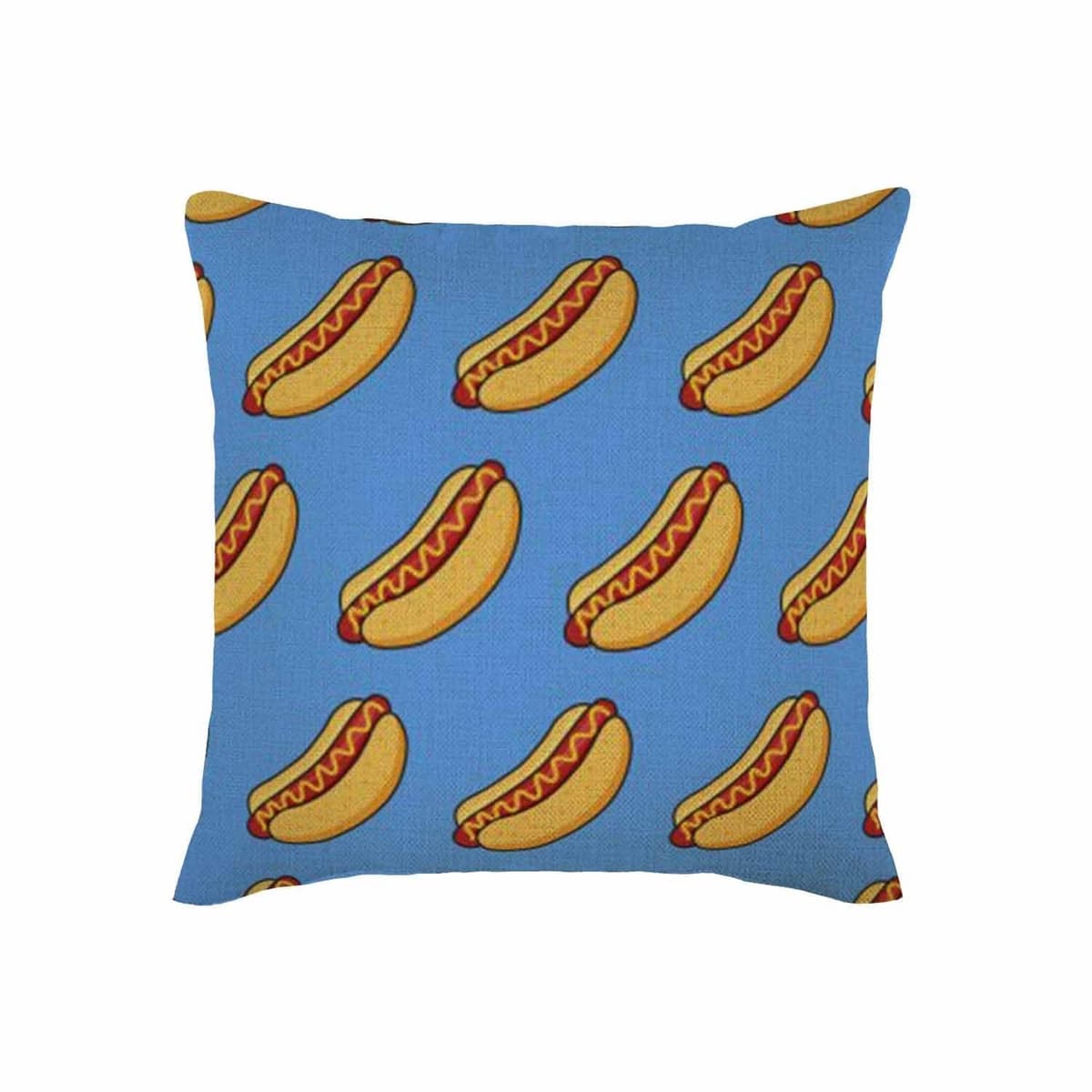 Hot Dogs Throw Pillow Cover Funny (17x17)