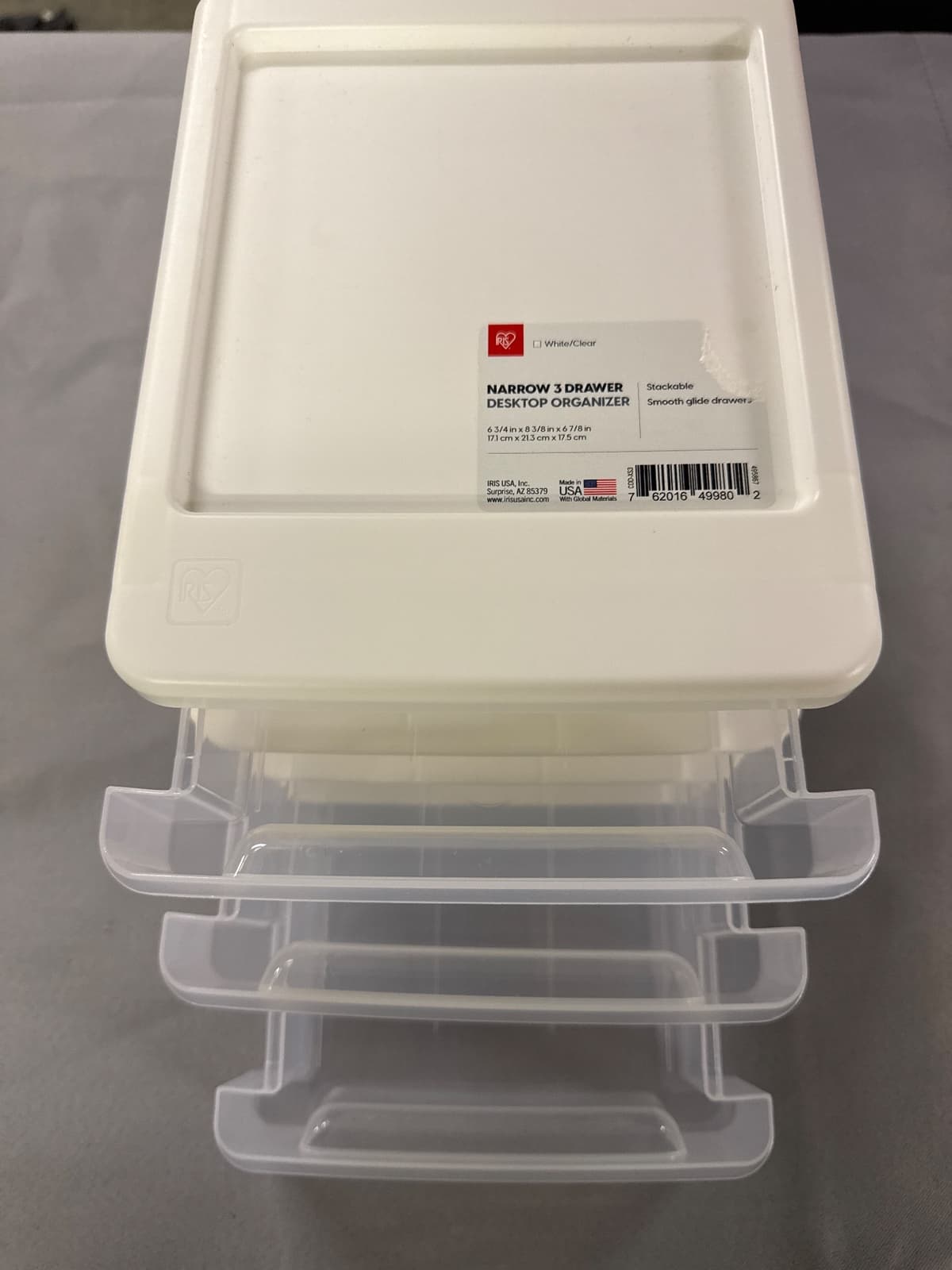 White 3-Drawer Desktop System