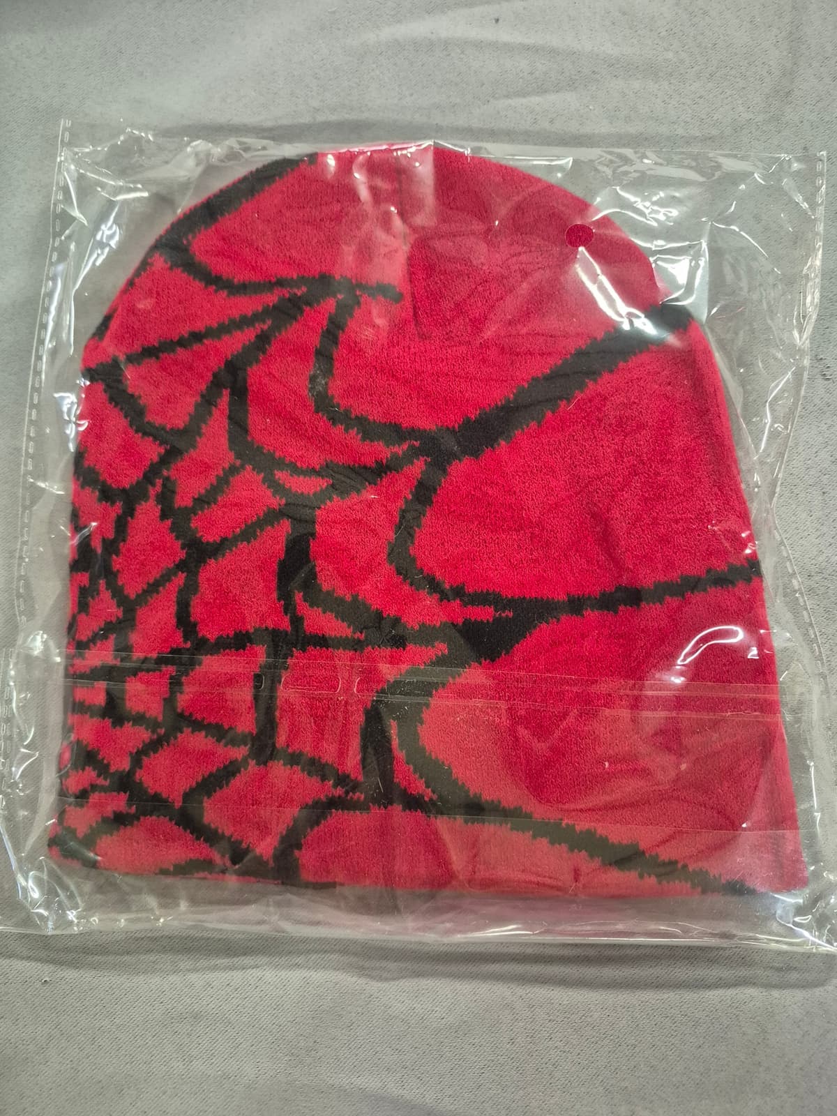 Boy's Red Spiderweb Beanie