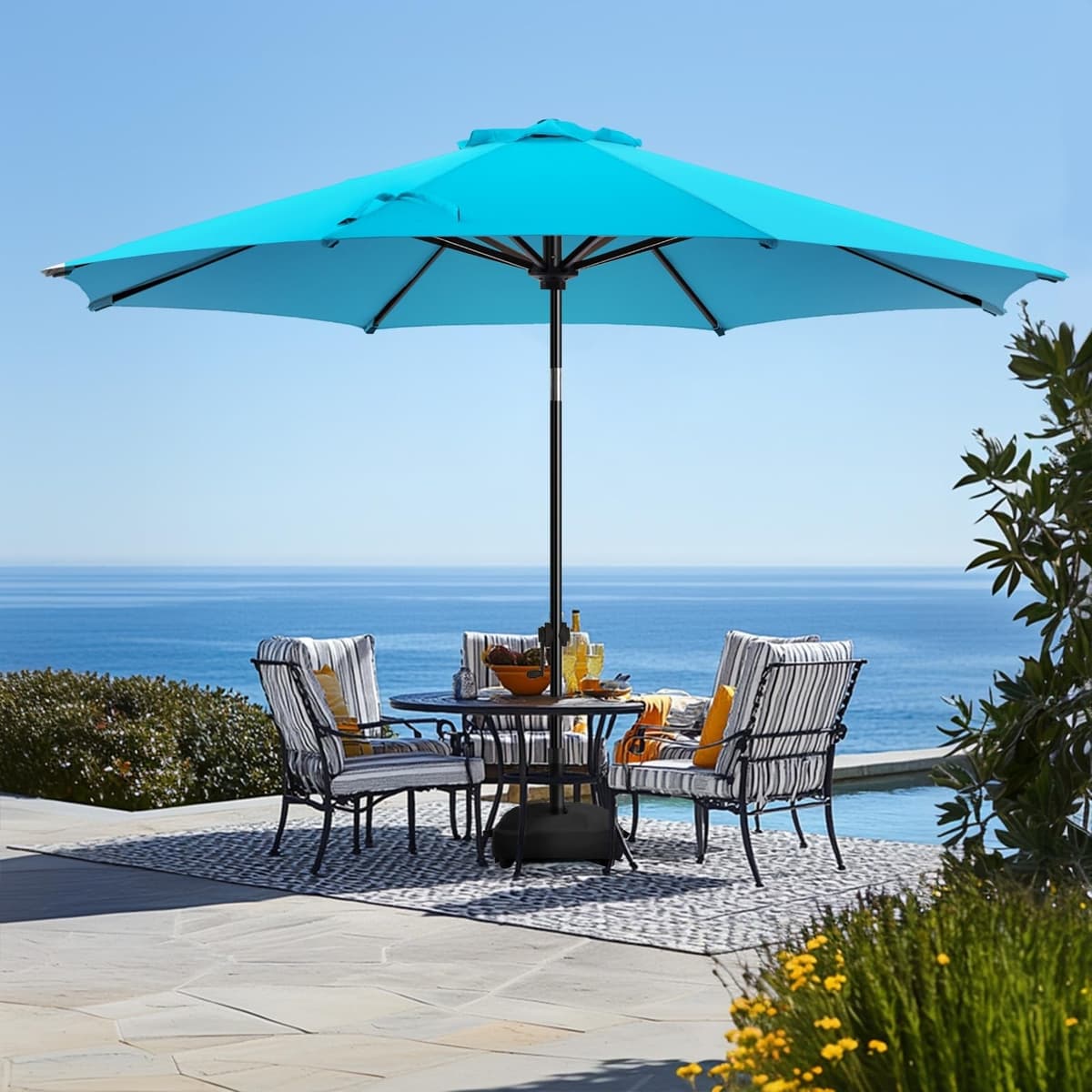 wikiwiki 11FT Patio Umbrella with Base, Outdoor