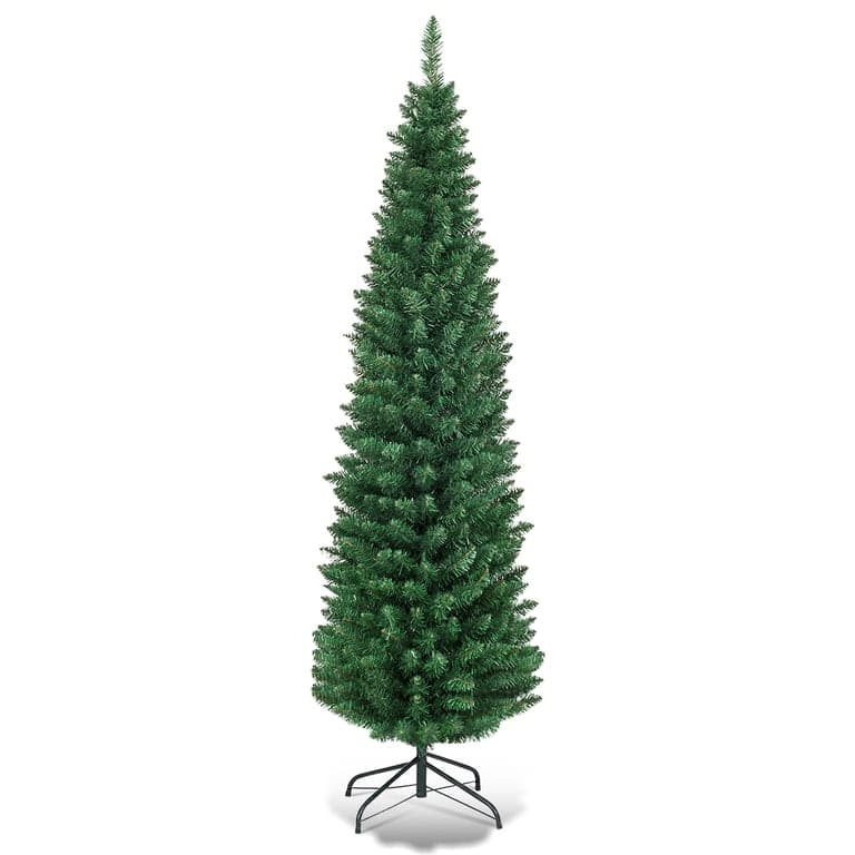 6Ft PVC Artificial Pencil Christmas Tree Slim