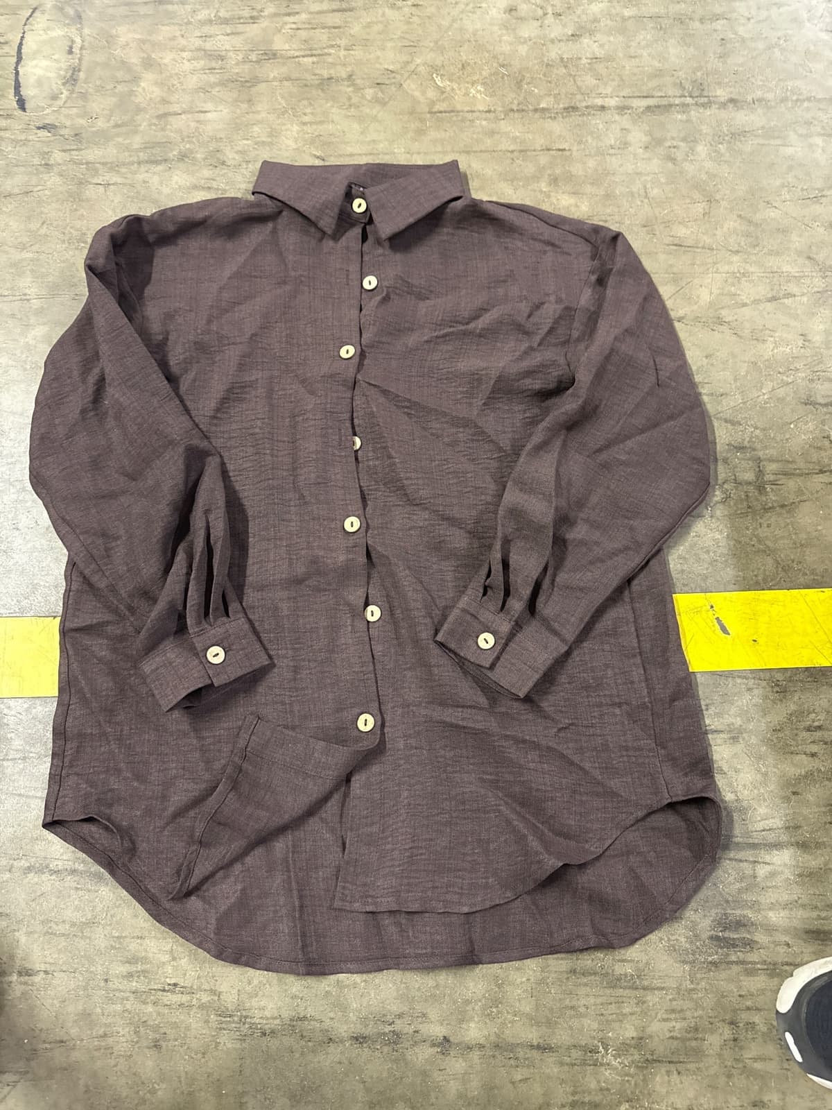 Womens Button Up Brown Dress Shirt (S)