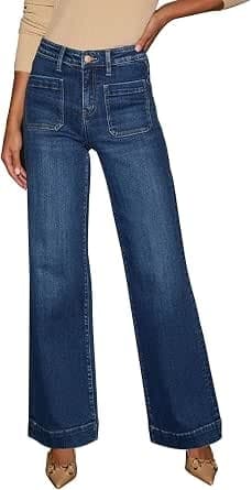 KUNMI Women's Wide Leg Jeans High Waisted(14)