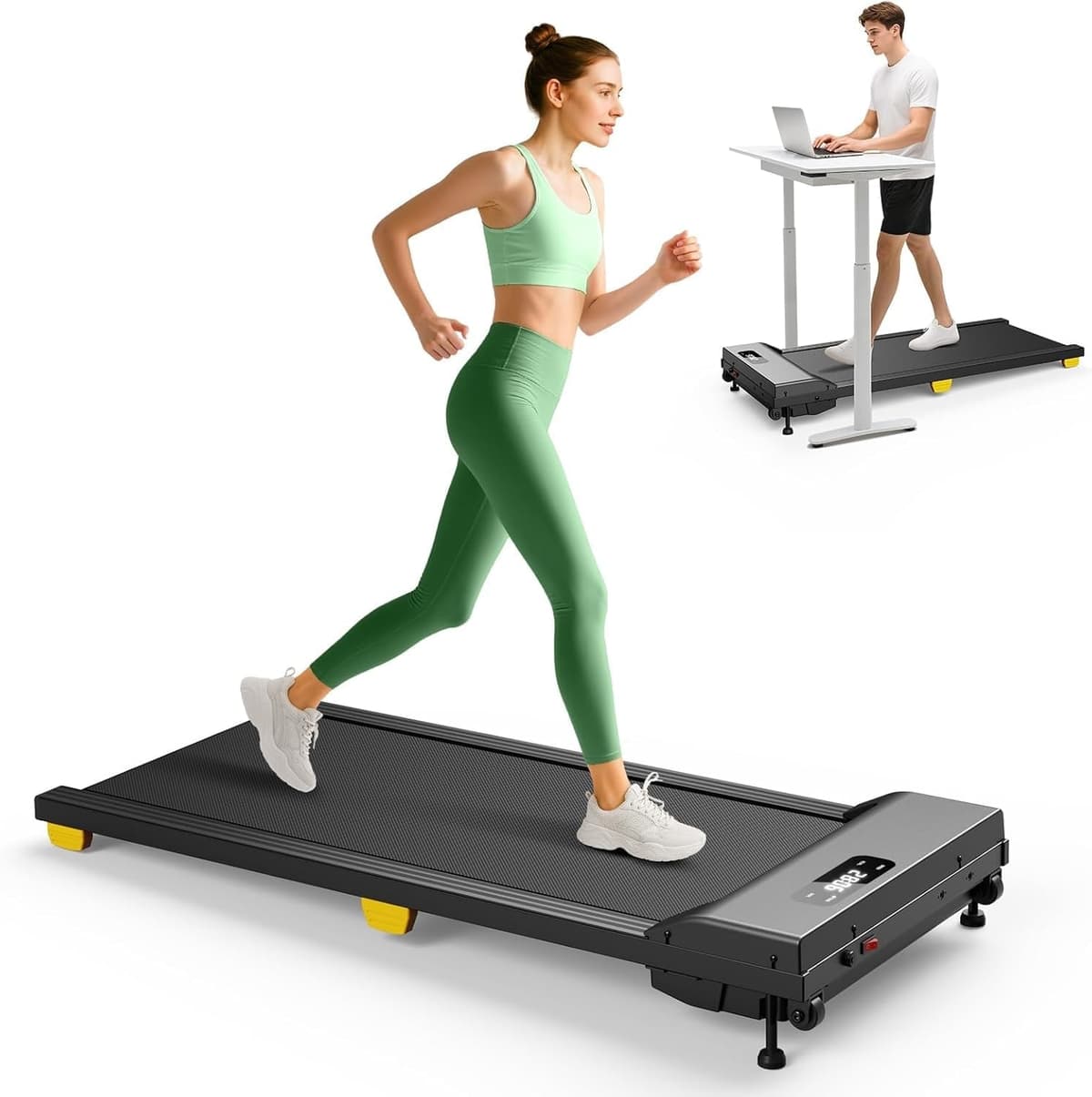 UREVO Walking Pad Manual Incline Under Desk