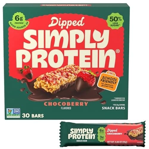 Simply Protein - Chocoberry Dipped Bars, 30 Count