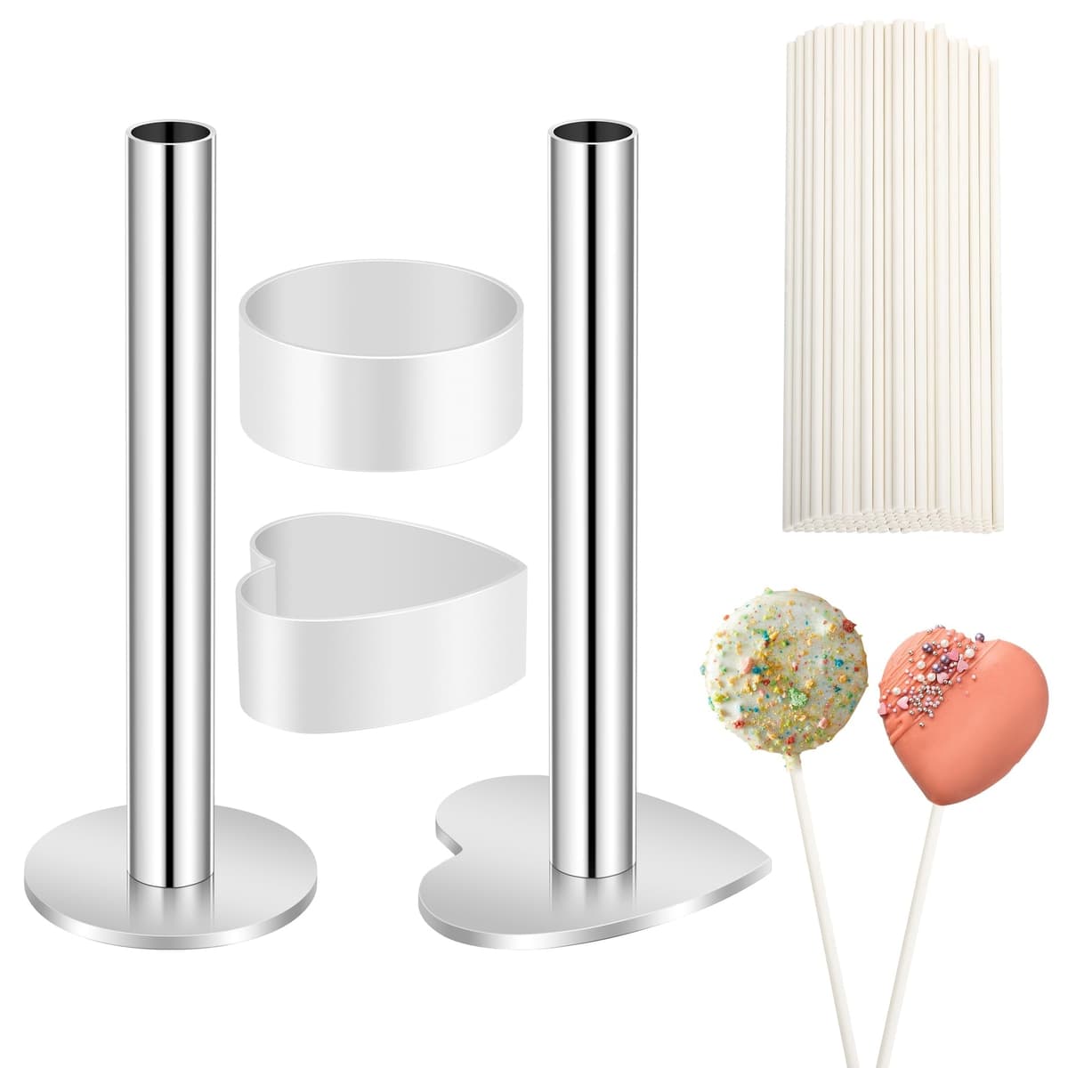 Coitak Cake Pop Mold Kit, Circle and Heart Cake