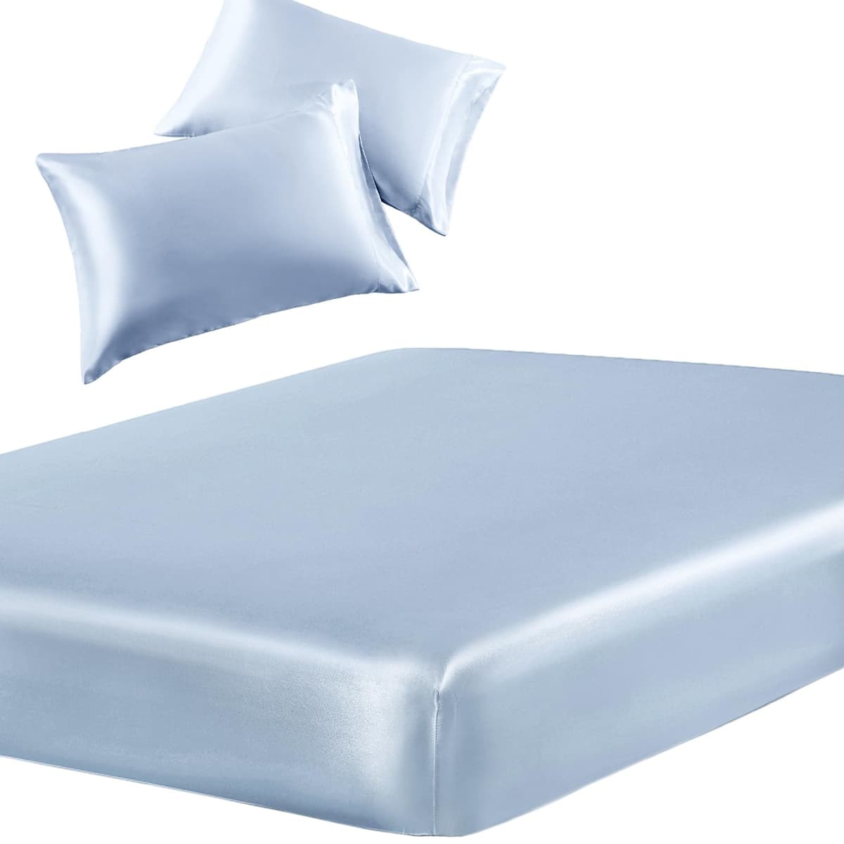 SiinvdaBZX 3-Piece Set Satin Twin Fitted Sheet