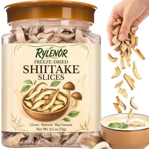 2.5oz Freeze-Dried Shiitake Mushrooms, 5mm Sliced