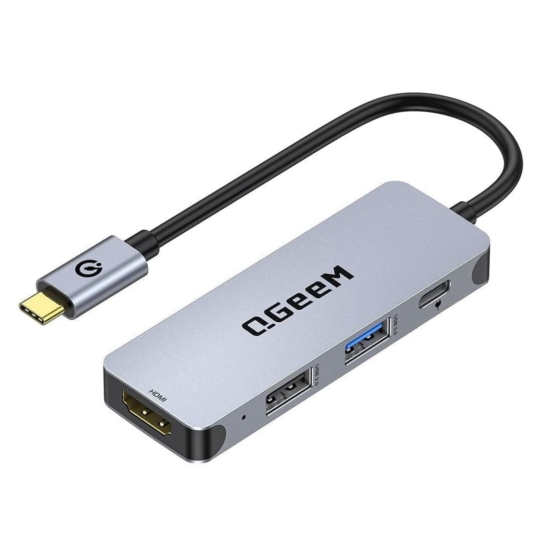 QGeeM USB C Hub 4 in 1 Multi-Port Digital AV