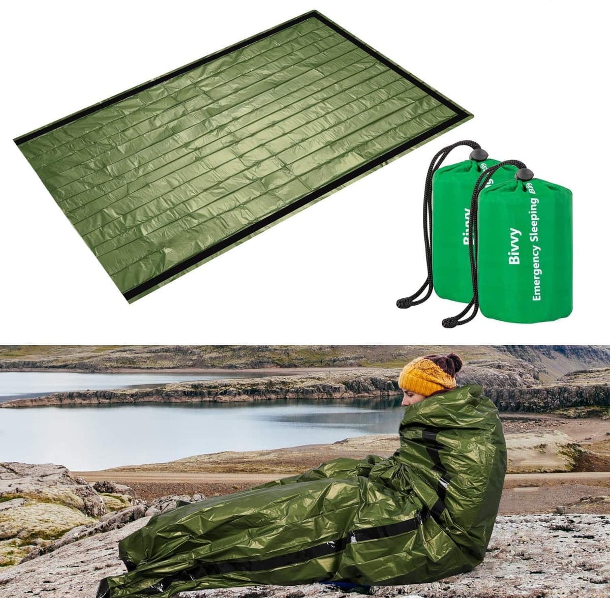 Emergency Sleeping Bag, 2PCS Lightweight