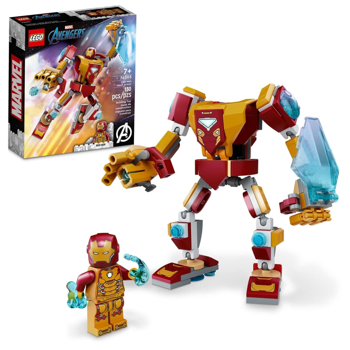 LEGO Marvel Iron Man Mech Armor 76203, 130 Pieces