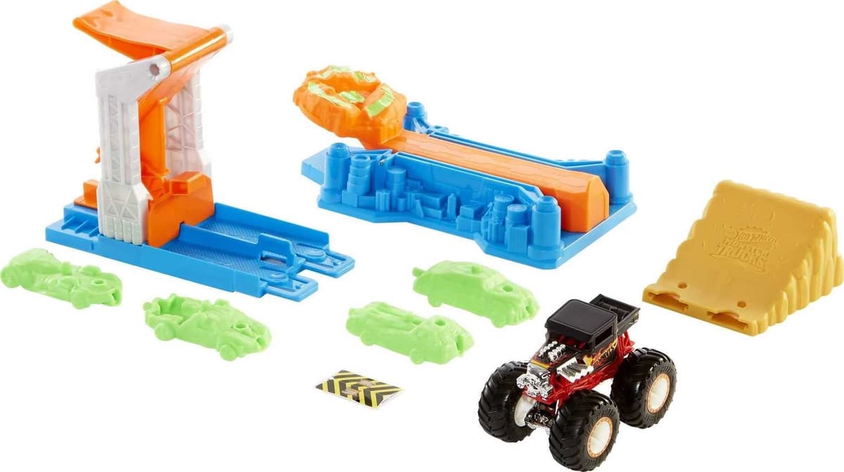 Hot Wheels Monster Trucks Launch & Bash Playset