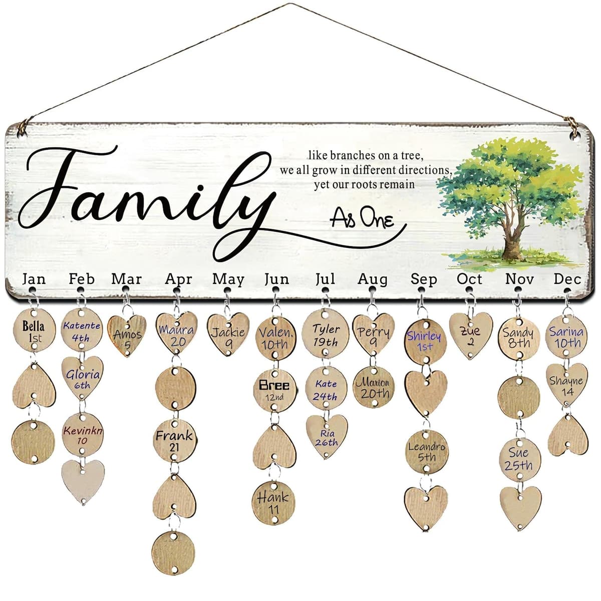 Family Birthday Month Sign