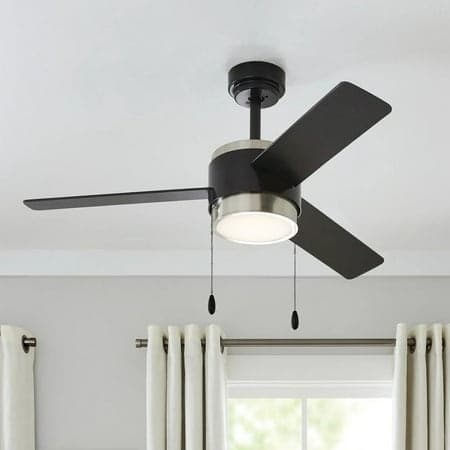 Better Homes 44 in. Satin Nickel/Black Fan