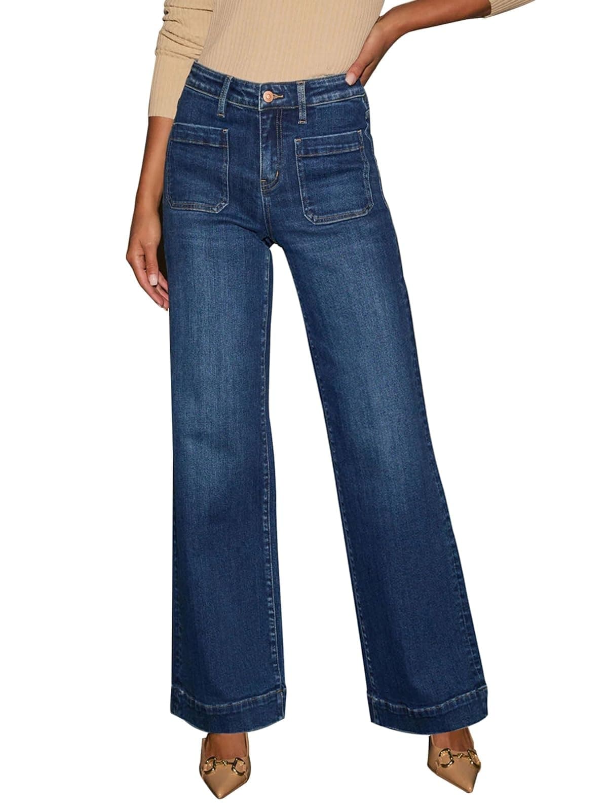 KUNMI Women's Wide Leg Jeans High Waisted (16)