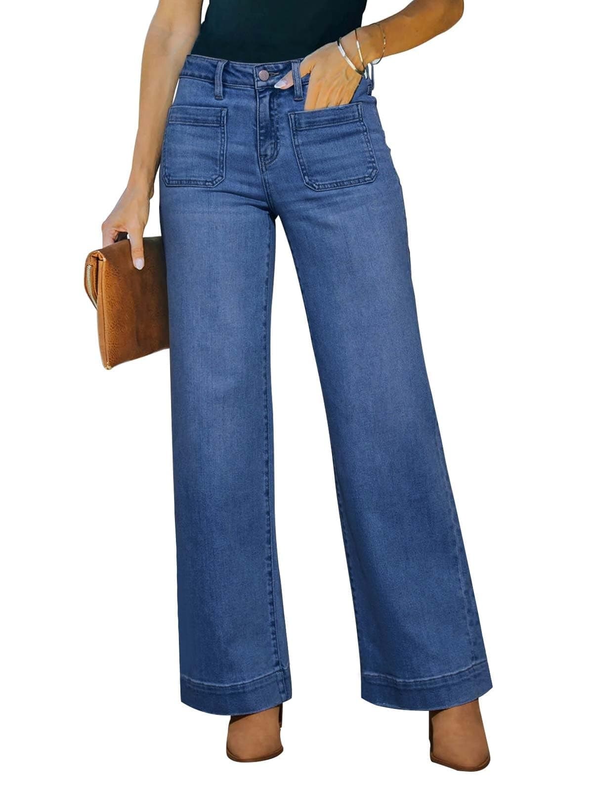 KUNMI Women's Wide Leg Jeans High Waisted (6)