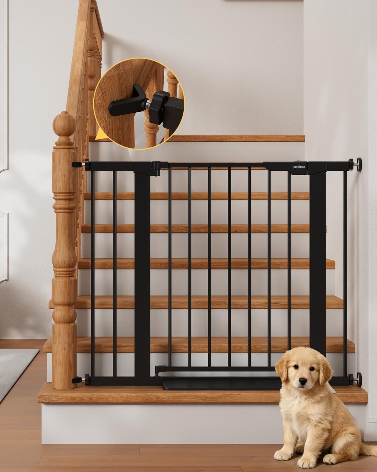InnoTruth 27-36.6 in Wide Baby Gate for Stairs
