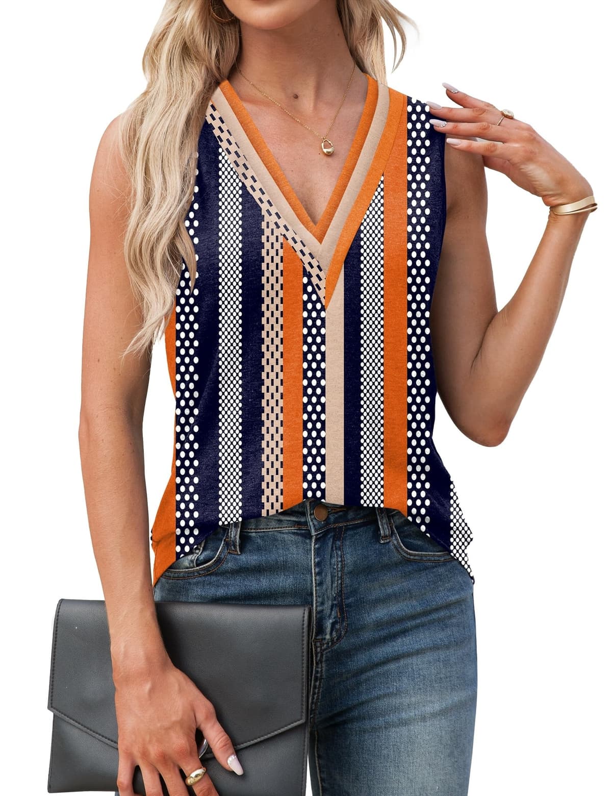 Agnes Urban Womens V Neck Tank Top (M)