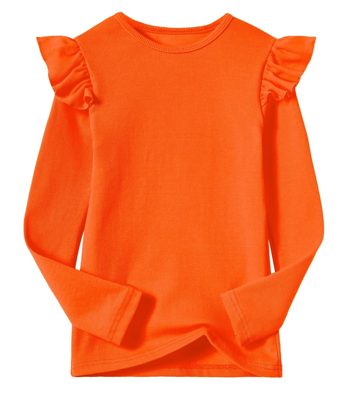 Girls Long Sleeve Rib-Knit Tee (7-8)