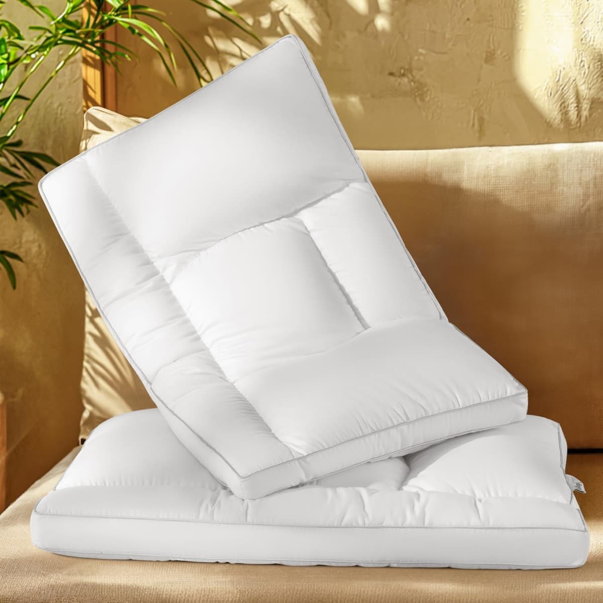 Goose Down Pillow Queen Size Set of 2, Cervical