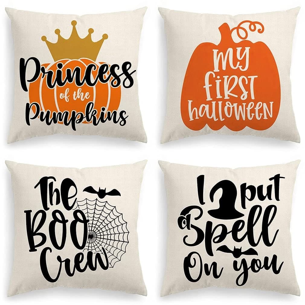 Fall Happy Halloween Throw Pillow, 18 Inches