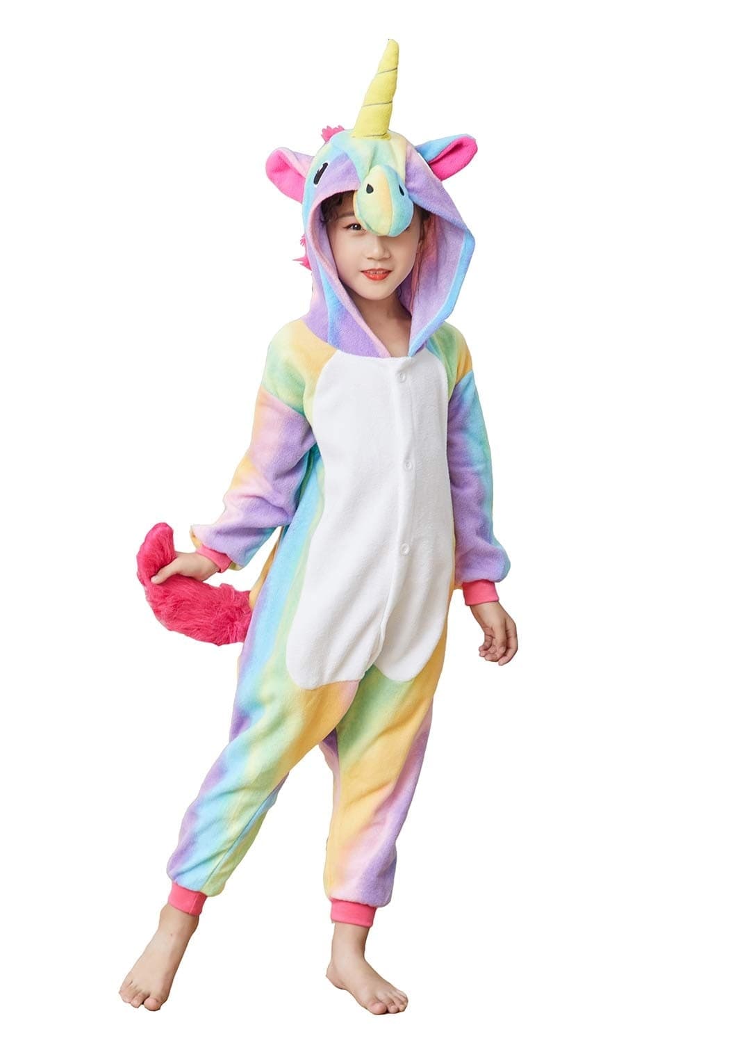 Rainbow Unicorn Cosplay Costumes Kids Animal (8T)