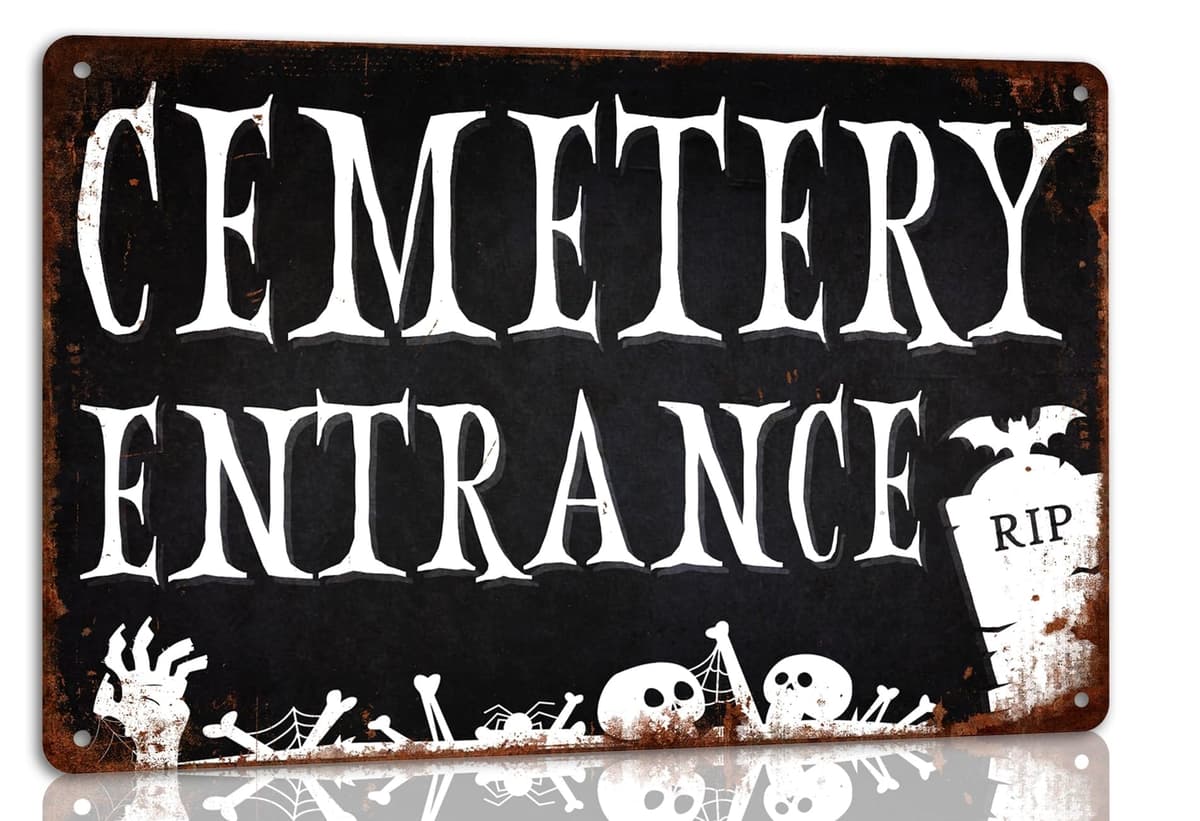 Nwijvsn Cemetery Entrance Vintage Halloween Metal