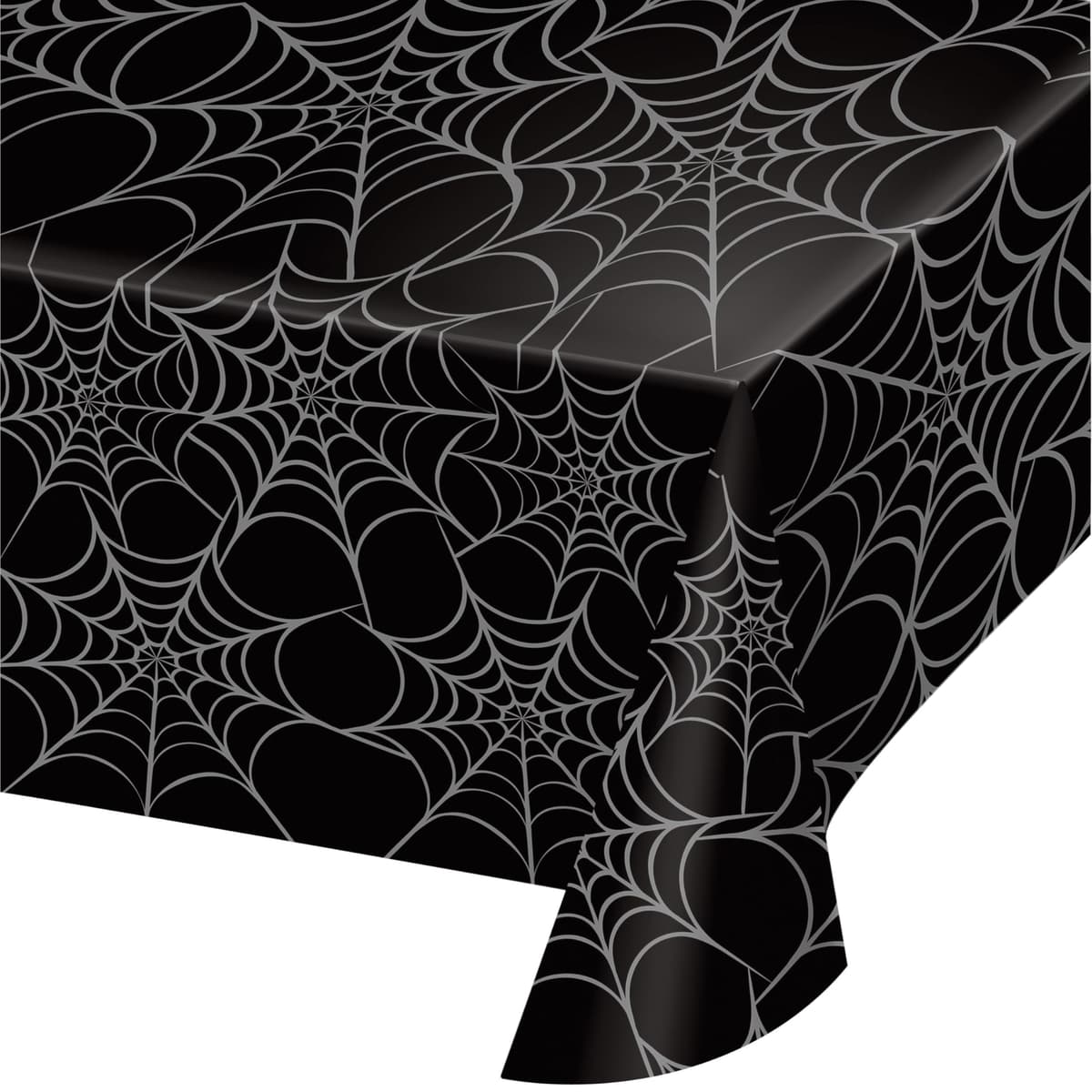 Trendware Silver Web Plastic Tablecloths, 3 Count