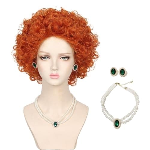 WildCos short Curly Orange Red Halloween Cosplay