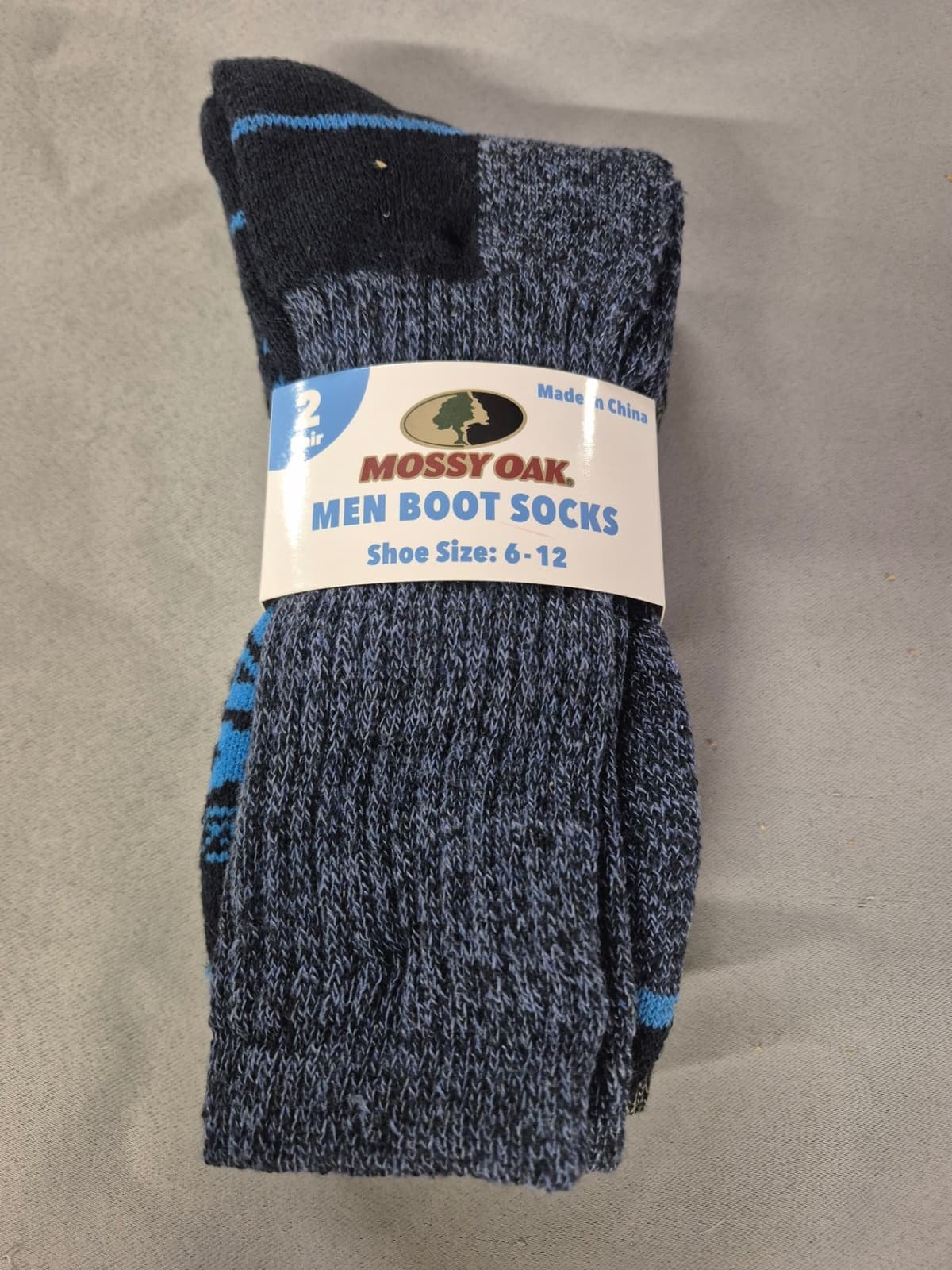 Mens Mossy Oak Boot Socks 2 Pair (6-12)
