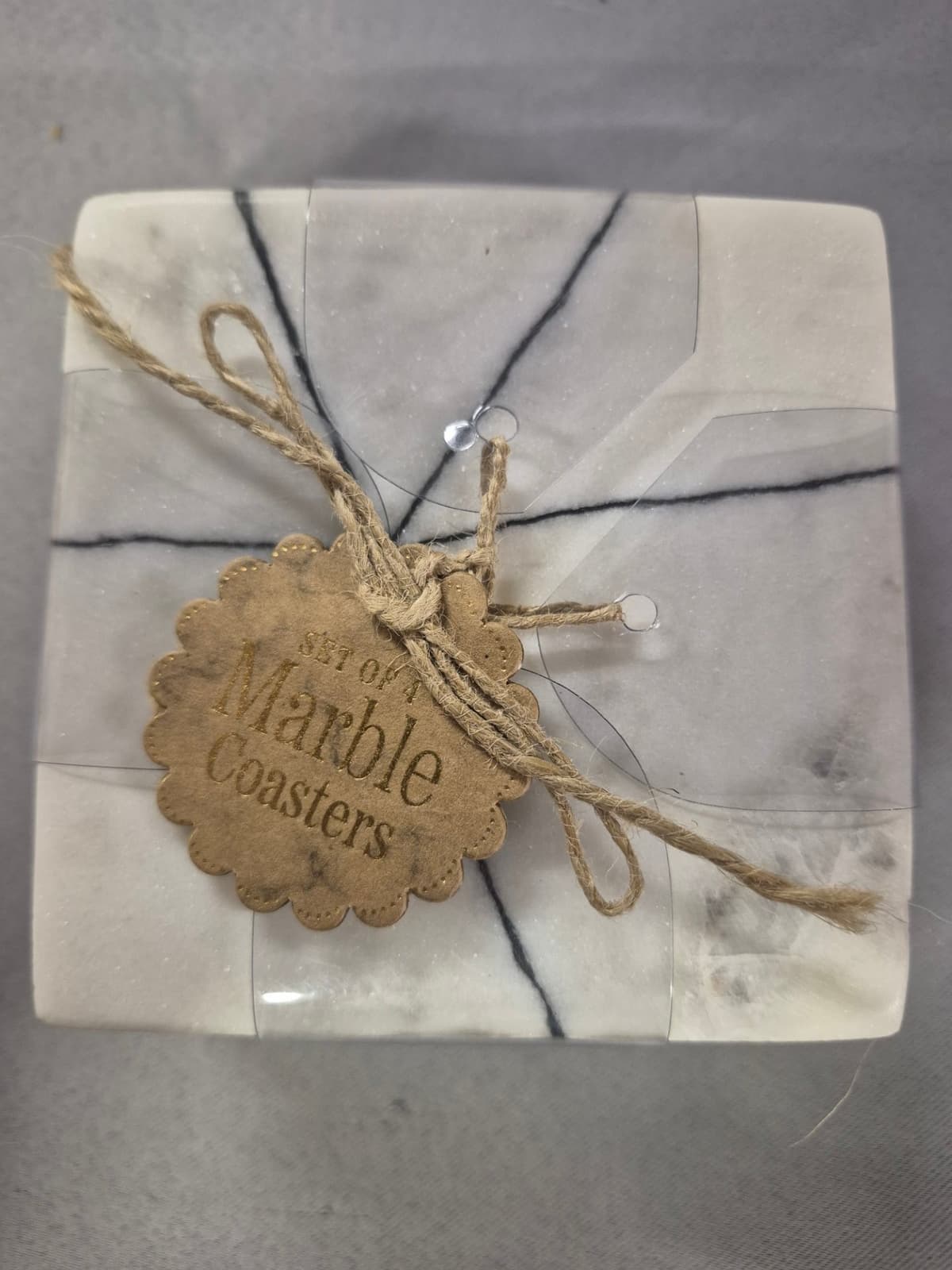 Set Of 4 Marble Coasters