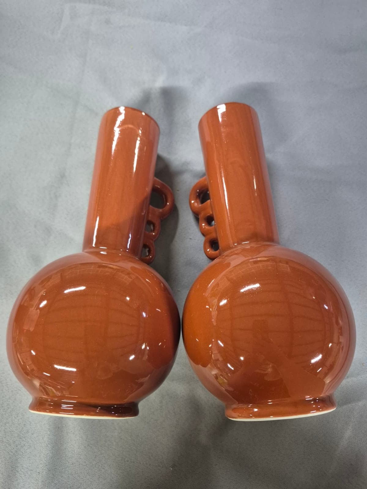 Glosse Burnt Orage Pair Of Vases