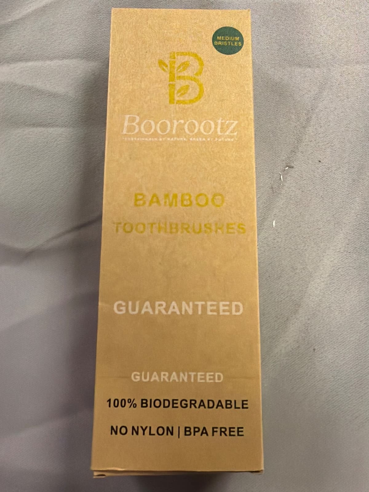 Boorootz Boar Bristle Bamboo Toothbrushes 4 Pack