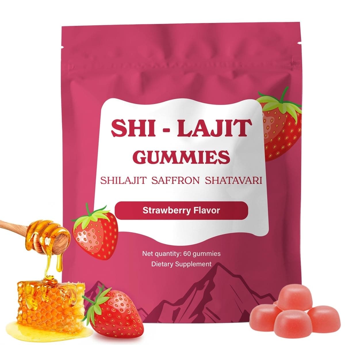Shelajit Honey Gummies for Women, 60 Count