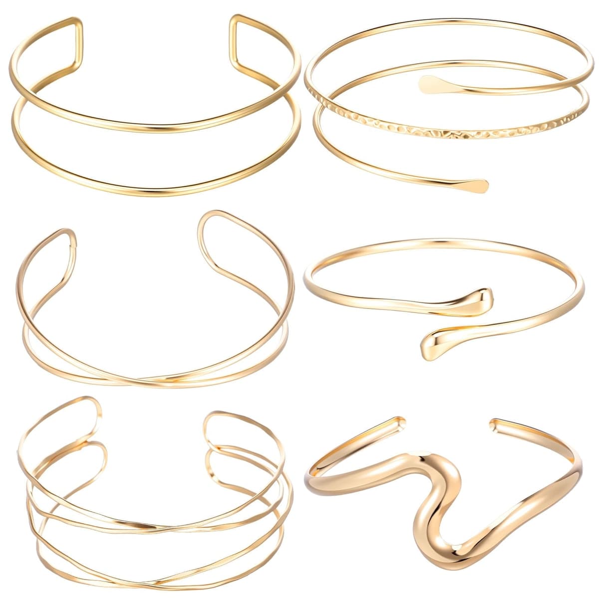 TIESOME 6Pcs Arm Cuff for Women, Adjustable Upper