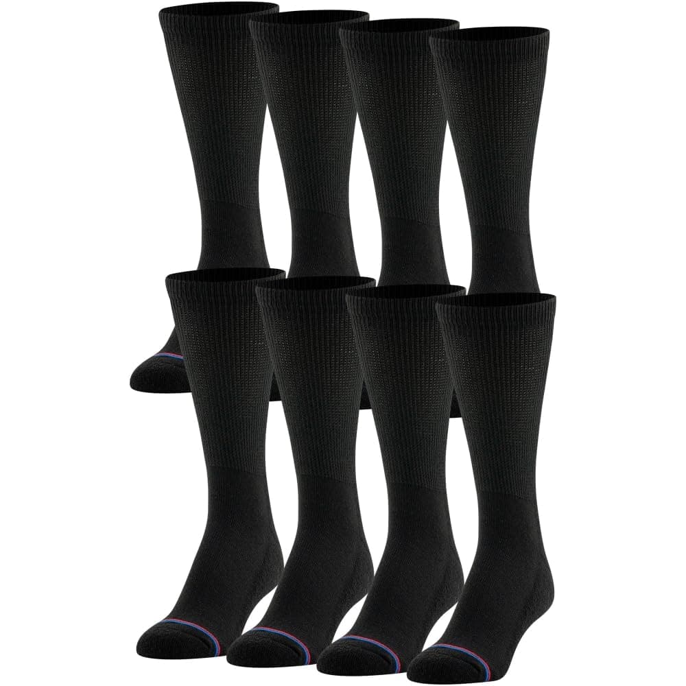 MediPEDS Men's 8 Pack Diabetic Crew Socks (Sz 6-9)