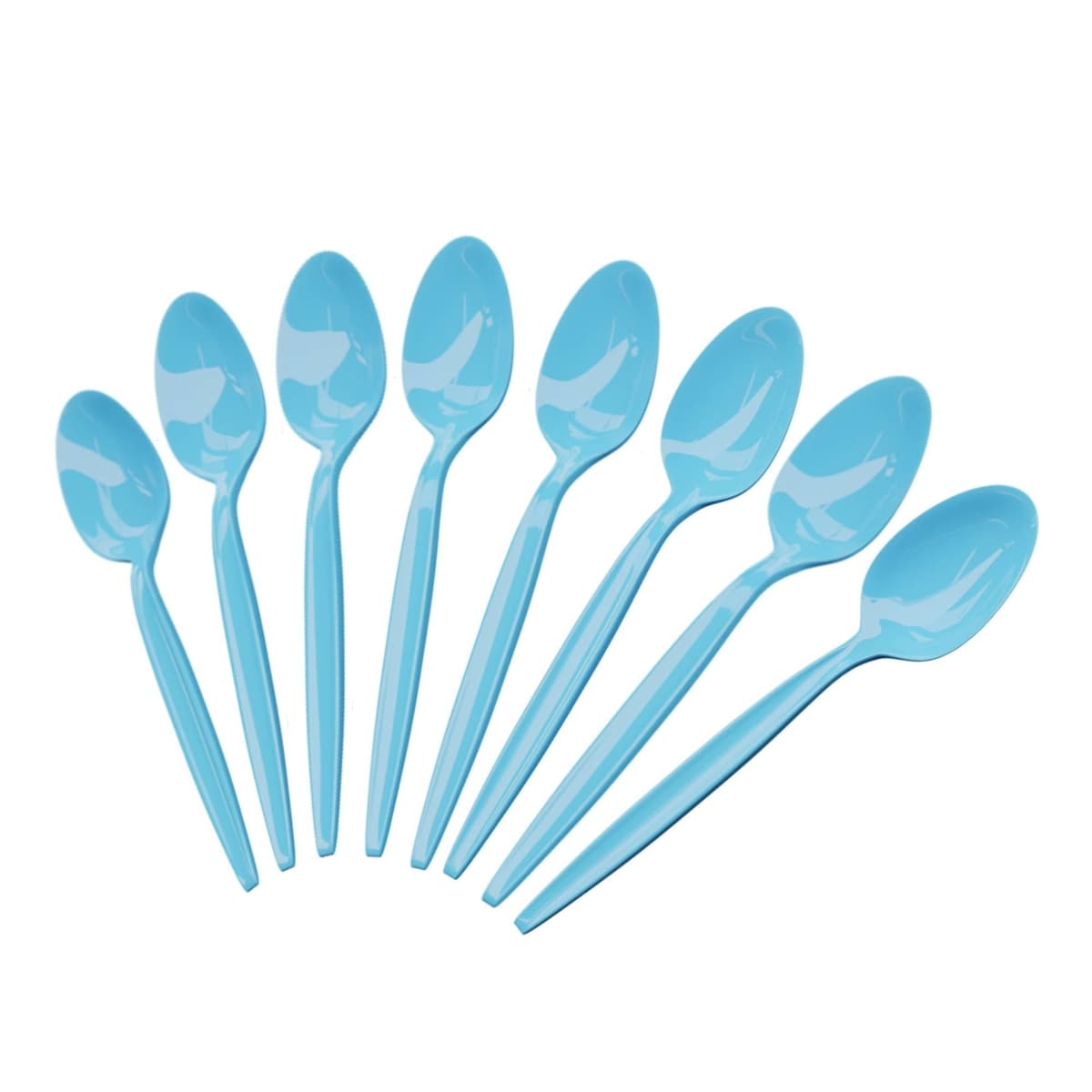 Light Blue Plastic Spoons (24 Pack) - Durable