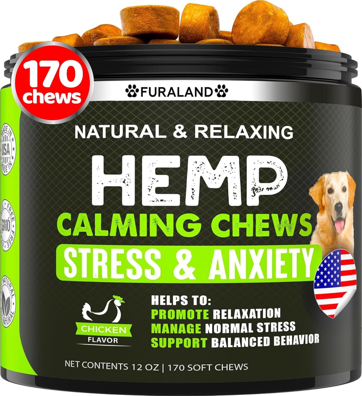 Hemp Calming Chews for Dogs with Anxiety and