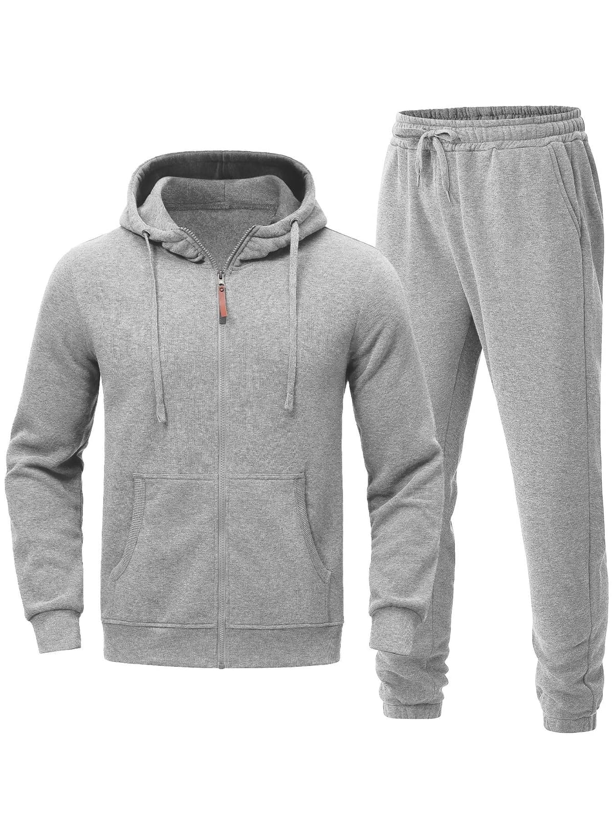 Men's Hooded Tracksuit 2 Pieces Set Zip (XL)