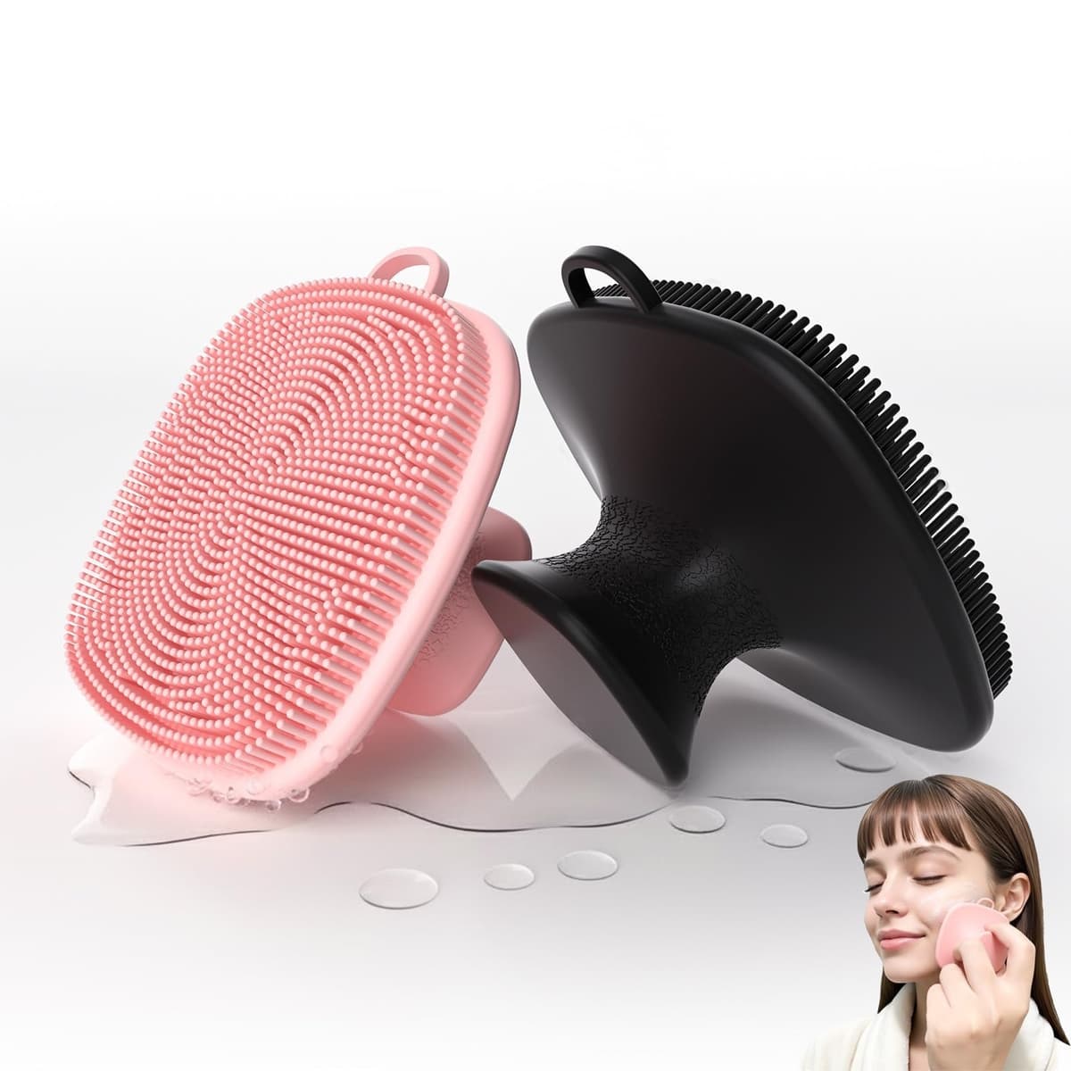 2 Pack Face Scrubber,Silicone Facial Cleansing