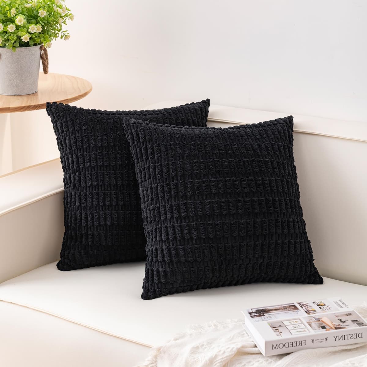 Aegero Pack of 2 Corduroy Decorative Throw Pillow