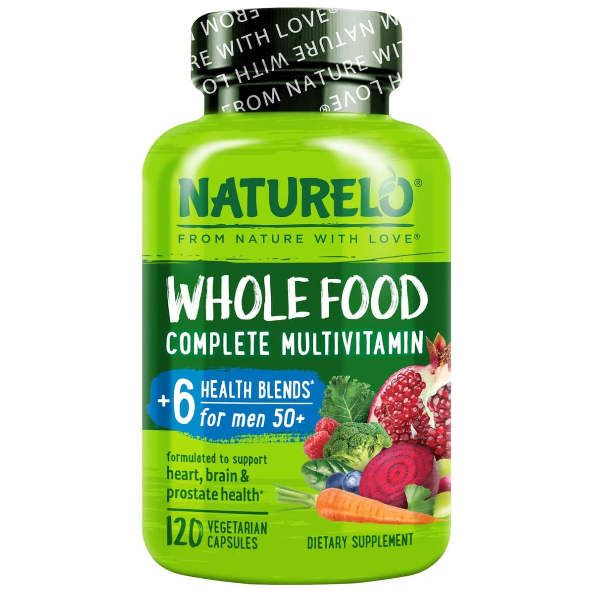 NATURELO Men's Multivitamins 50+, Whole Food
