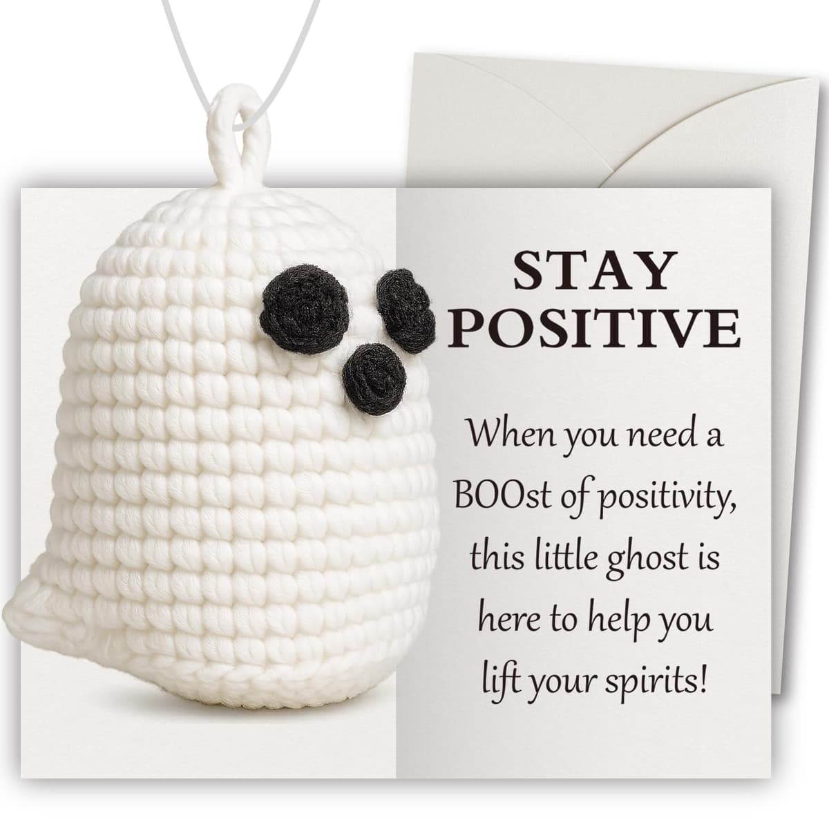 Stay Positive Ghost Hanging Ornament, A BOOst