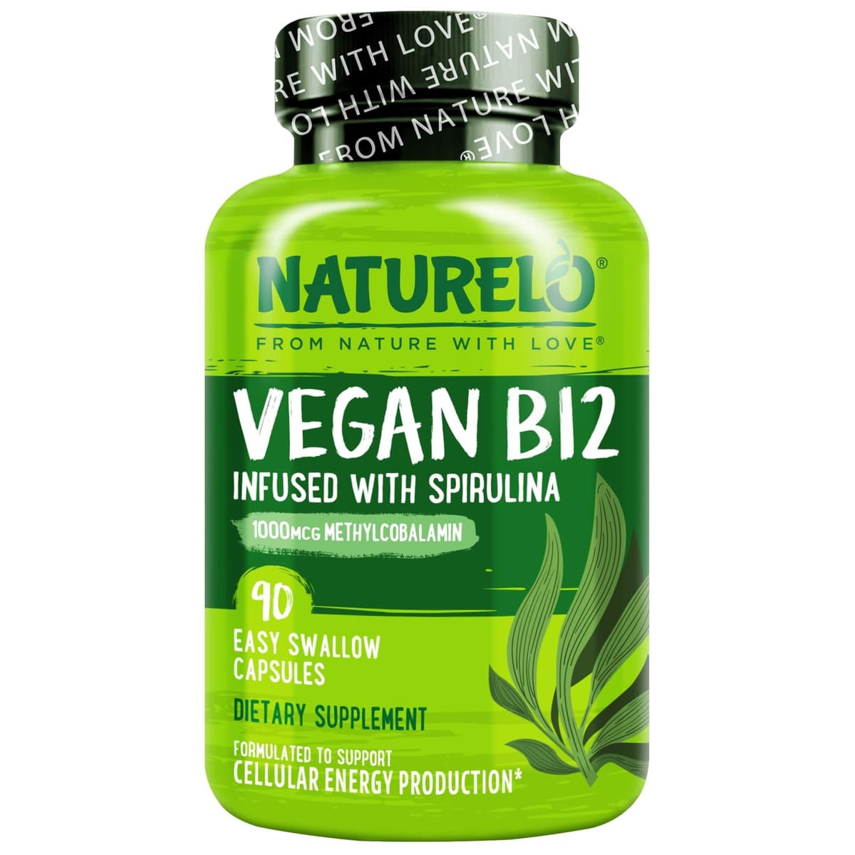 NATURELO Vegan B12 - Methylcobalamin, 90 Capsules